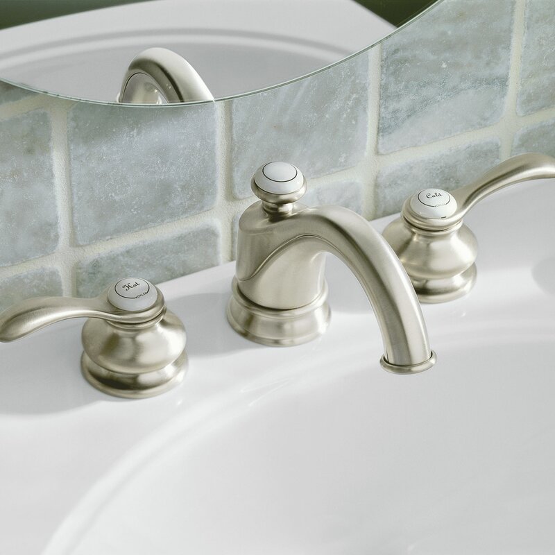 K-12265-4-2BZ,CP Kohler Fairfax Widespread Bathroom Faucet with Drain